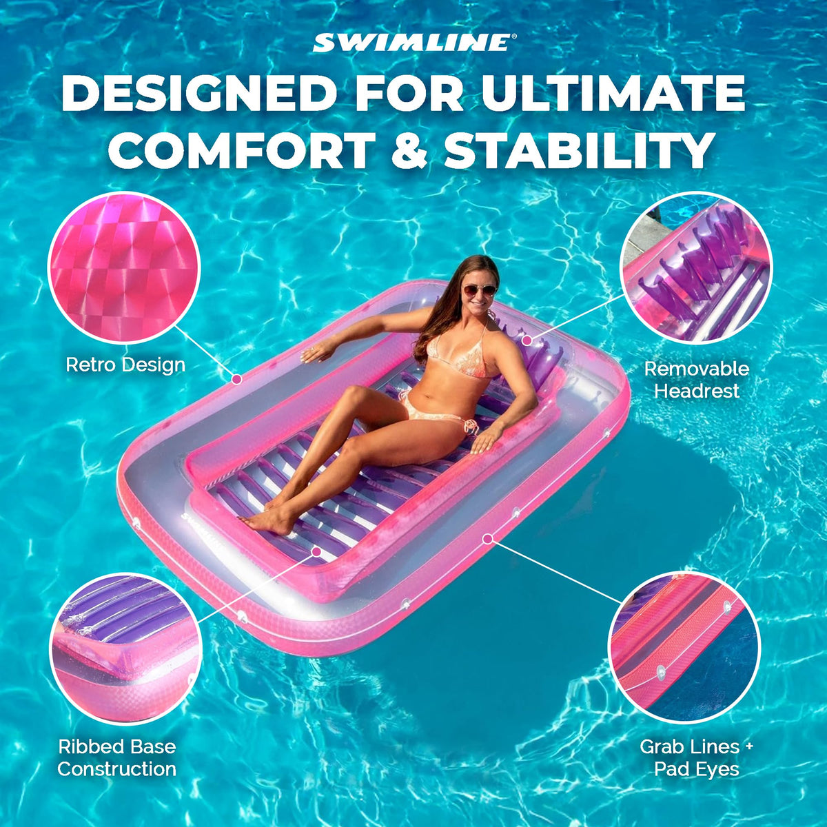 Swimline Original Suntan Tub Classic Edition UV resistant vinyl for durability