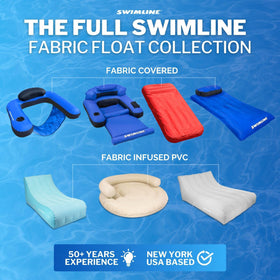 Swimline fabric cover adds comfort and extra durability for outdoor water days.