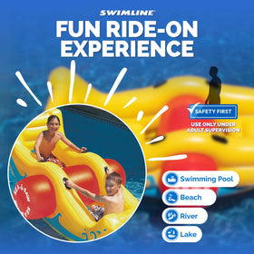 Swimline Sea-Saw Rocker yellow dimensions, expansive float for easy boarding