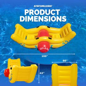 Swimline Sea-Saw Rocker yellow durability, UV-resistant vinyl for season after season