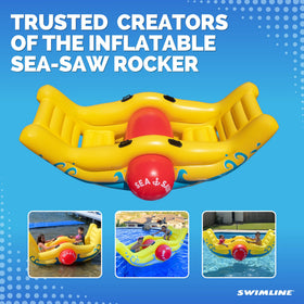 Swimline Sea-Saw Rocker yellow pump-ready, quick setup with optional electric pump