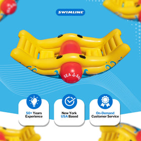 Swimline Sea-Saw Rocker yellow compact storage, deflates for tidy poolside use