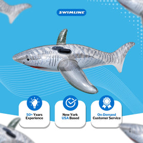 SWIMLINE Shark float large size with dual handles—stable rides for all ages.