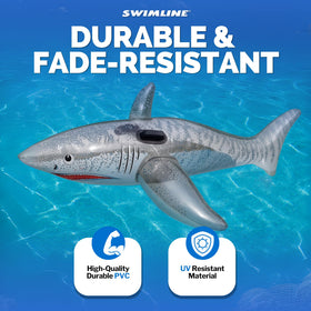 SWIMLINE Shark float front view—eye-catching centerpiece for sunny days.