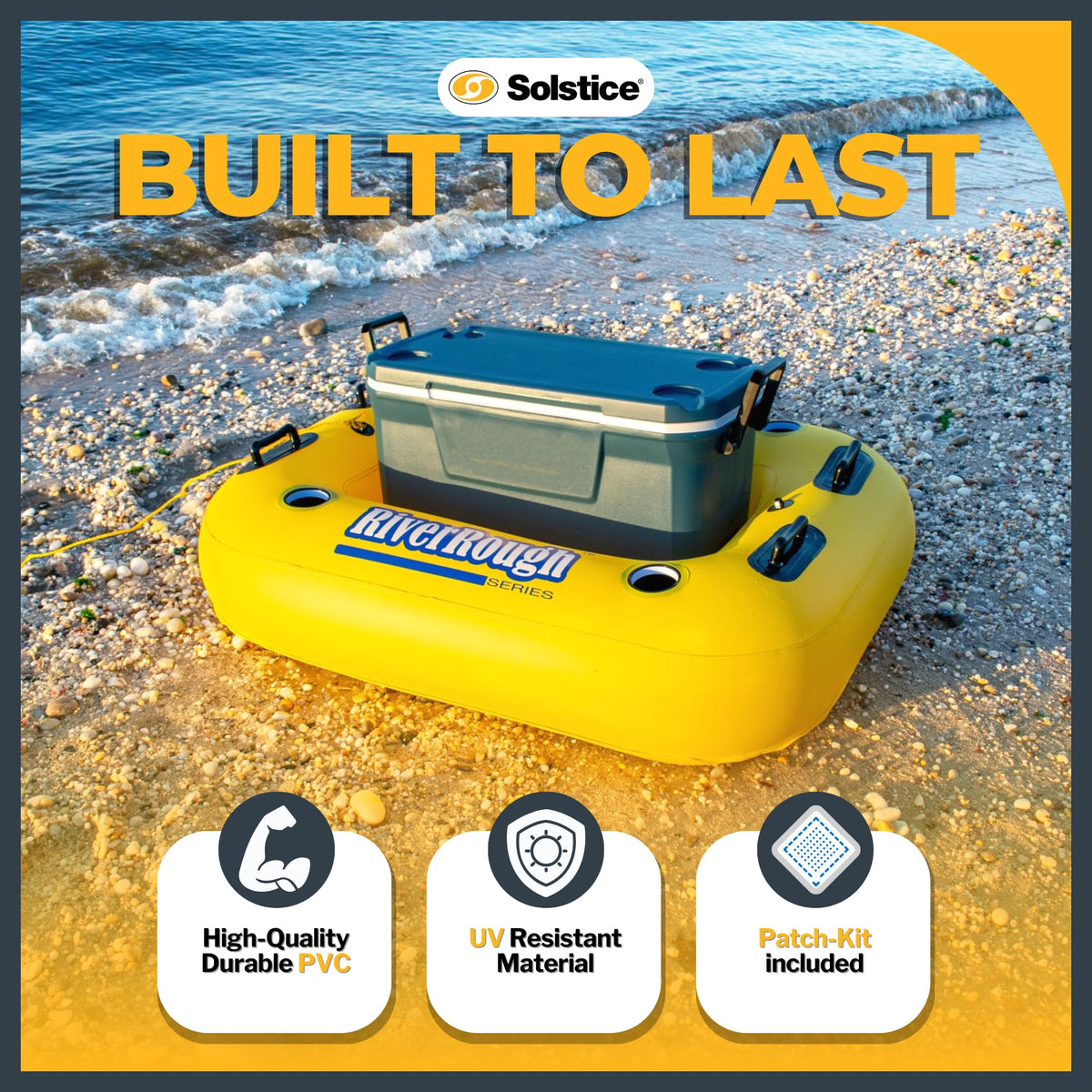 Swimline Solstice mesh base stabilizes float and keeps items cool.