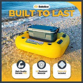 Swimline Solstice mesh base stabilizes float and keeps items cool.