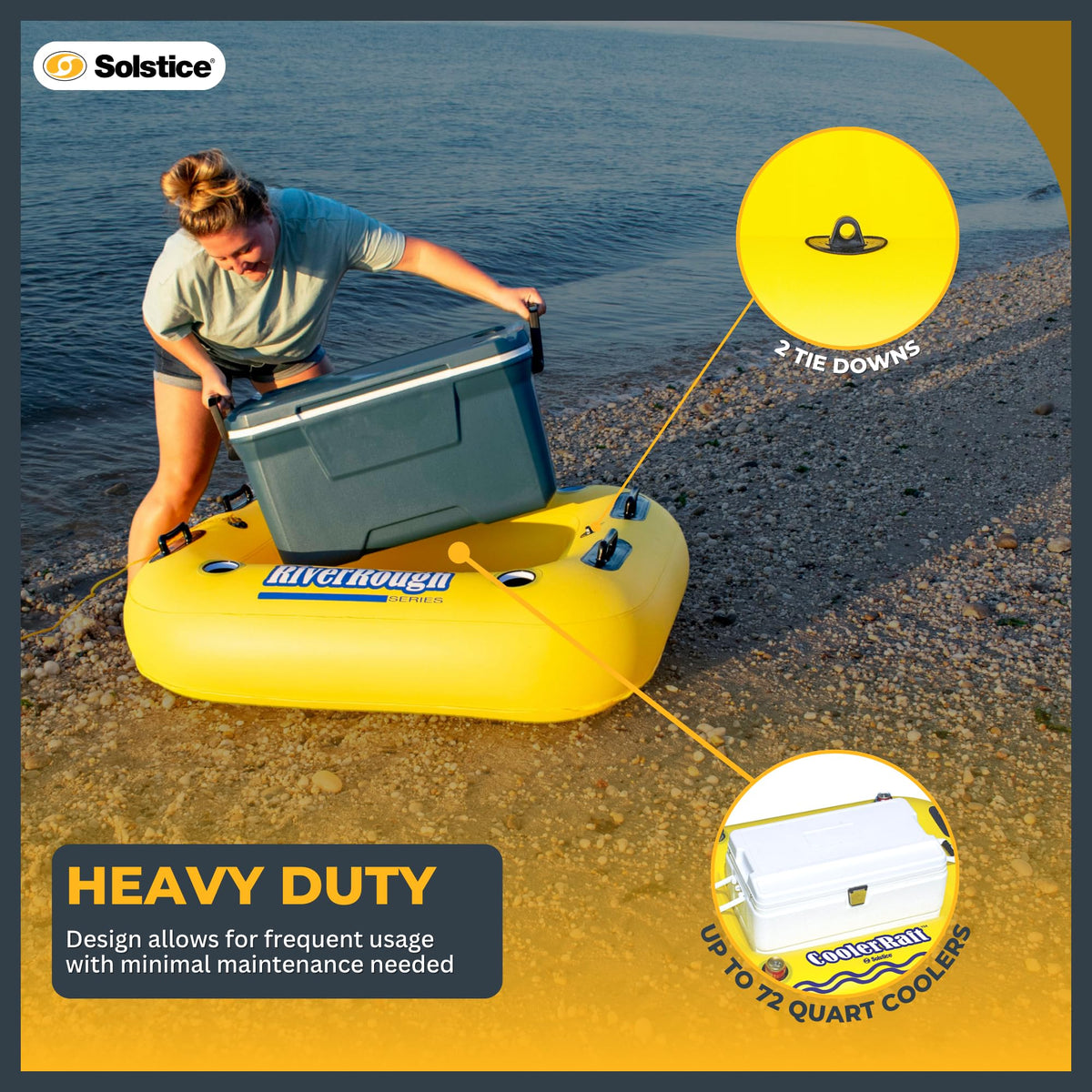 Swimline Solstice rope attachment for secure tying to boats.