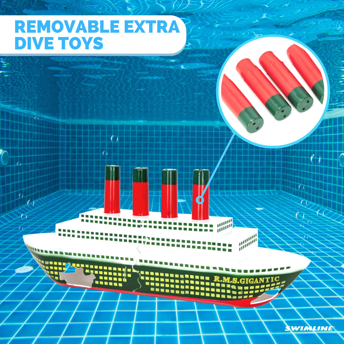 SWIMLINE Titanic ship dive toy promotes pool skill practice