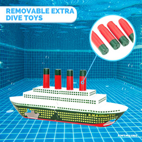 SWIMLINE Titanic ship dive toy promotes pool skill practice