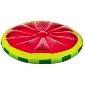 Swimline Watermelon Slice Floating Pool Island in pool, ideal for pool parties and lounging