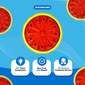 Swimline Watermelon Slice party scene adds bright visual appeal to poolside