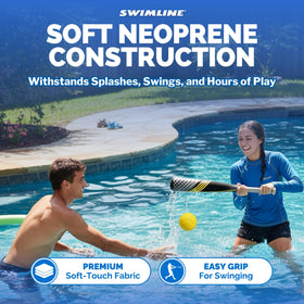 Swimline waterproof baseball ball ready for poolside and beach practice.