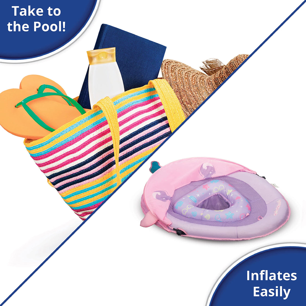 SwimSchool suitable for ages 6-24 months up to 29 lbs