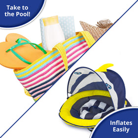 SwimSchool Deluxe Baby Float open-mesh area keeps tiny hands within reach