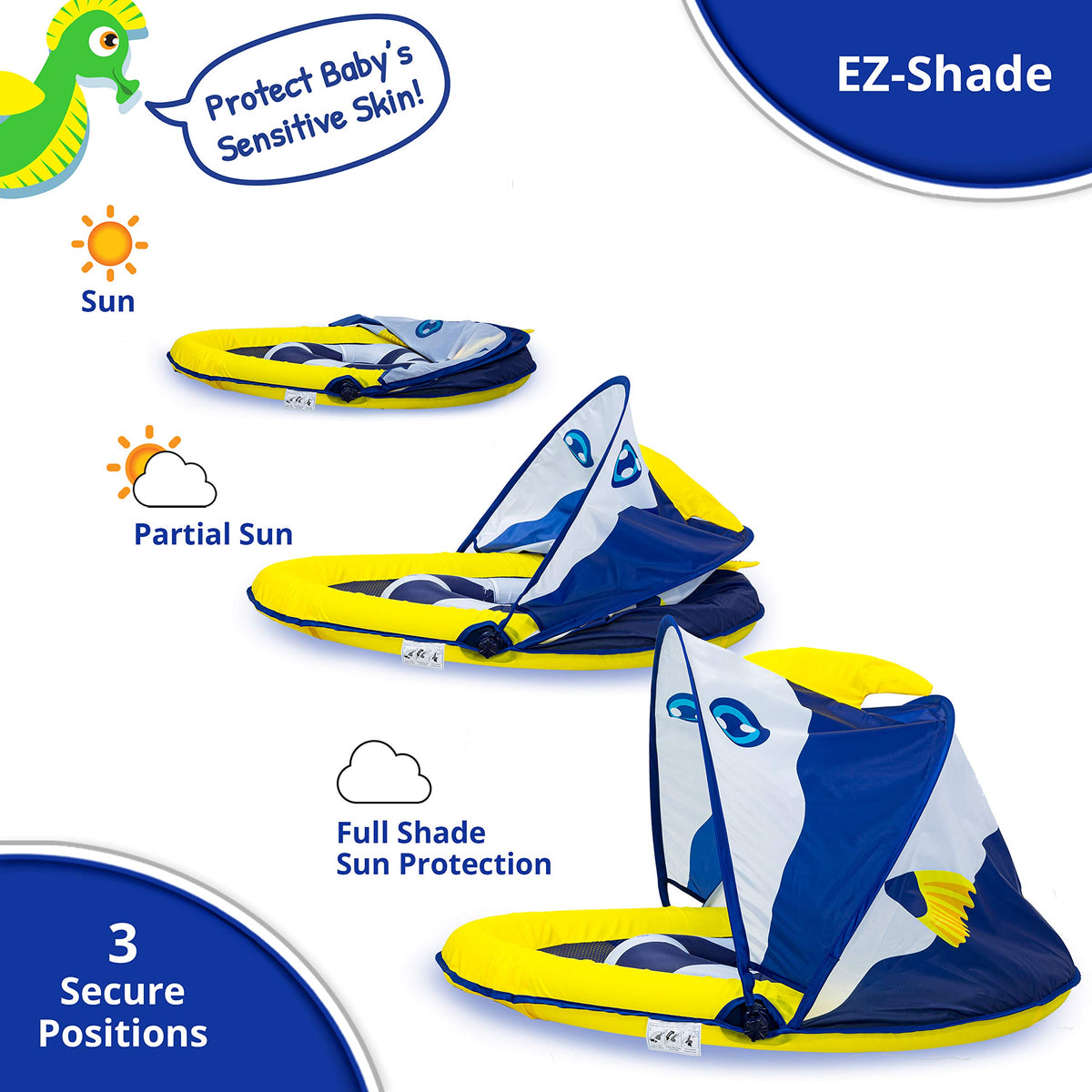 SwimSchool Deluxe Baby Float splash and play area lets babies explore safely