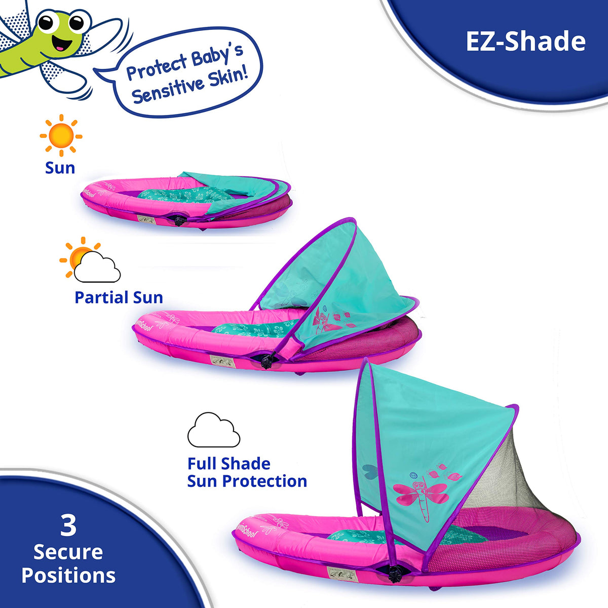 SwimSchool Deluxe float with dual air chambers delivers stable buoyancy.