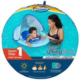 SwimWays Baby Spring Float inflated to 34 by 30 inches with 20.5 inch height