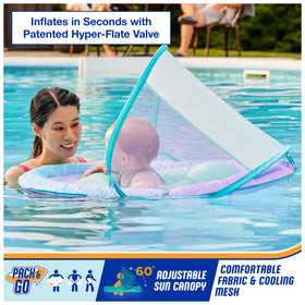 SwimWays Mermaid float seat with mesh enables gentle kicking and airflow