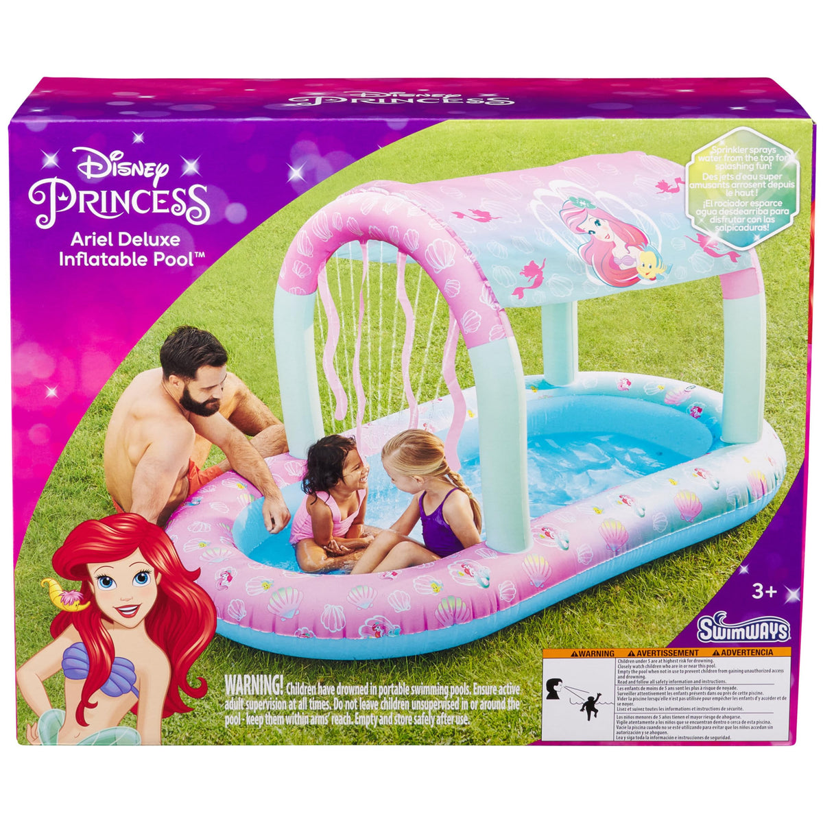 SwimWays Ariel Water Castle Deluxe Pool setup for backyard fun