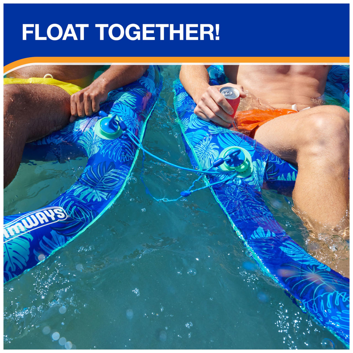 SwimWays Elite Spring Float Footrest supporting legs for upright comfort