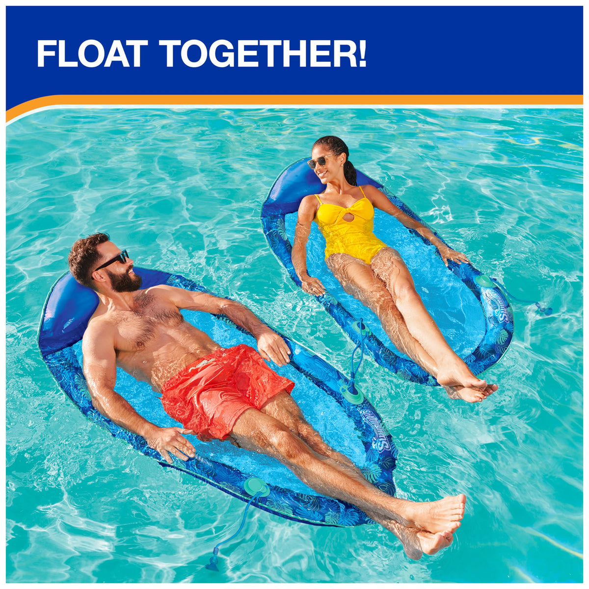 SwimWays Elite Spring Float Hammock inner spring edge enhances stability for a smoother ride.