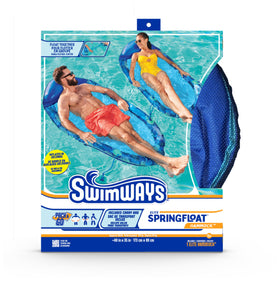 SwimWays Elite Spring Float Hammock attaches to a pool wall or boat for stability.