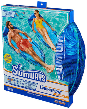 SwimWays Elite Spring Float Hammock supports adults up to 250 pounds.