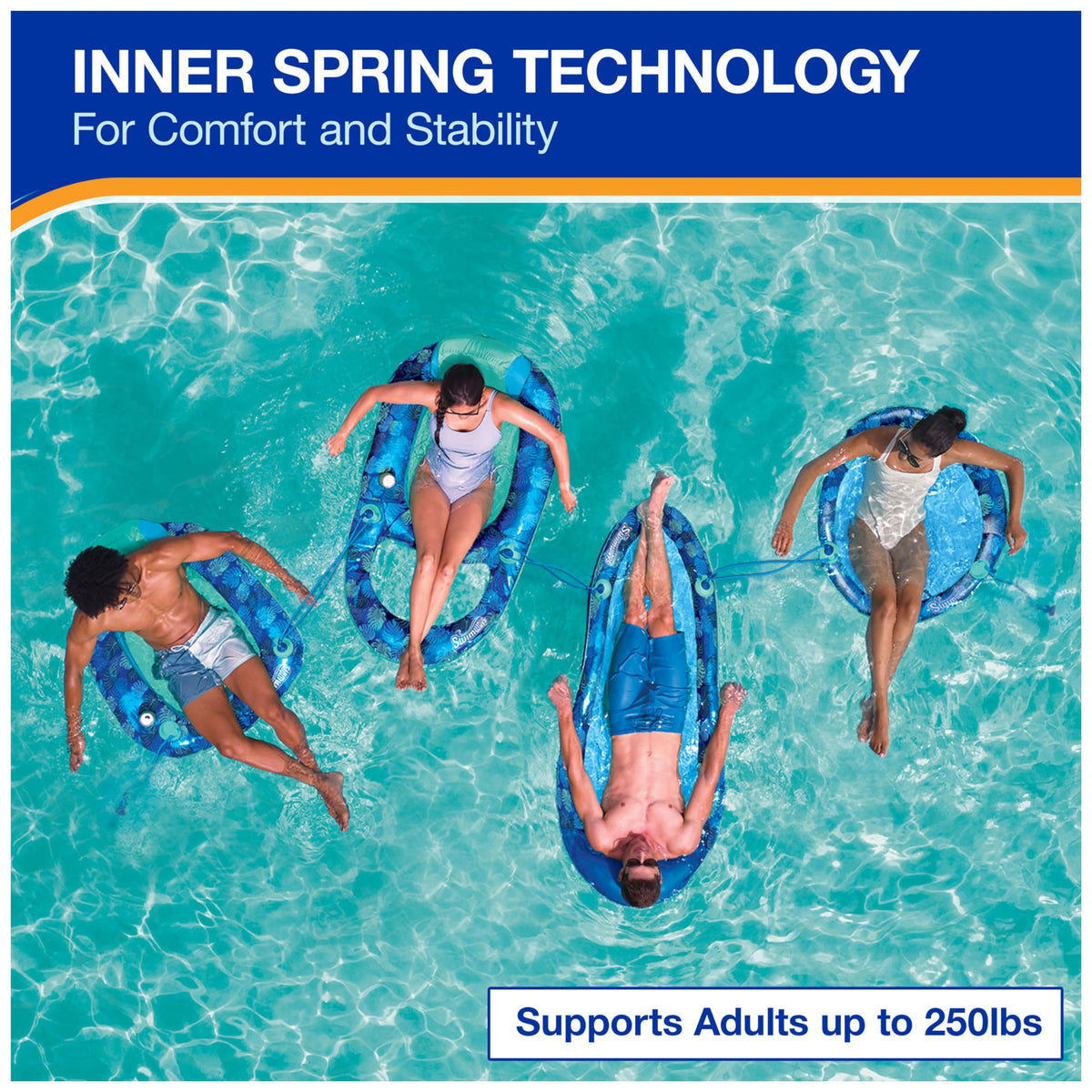 SwimWays Elite Spring Float Linking Feature connecting floats for group lounging