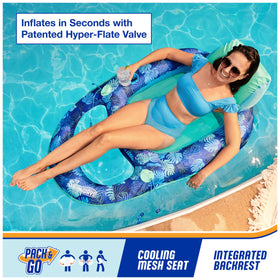 SwimWays Elite Spring Float Mesh cooling under surface for refreshing pool days