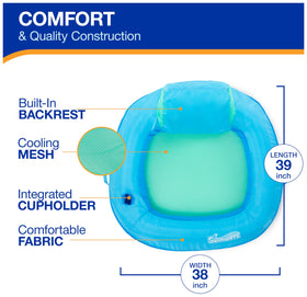 SwimWays Hyper-Flate valve enables fast inflation for quick setup.
