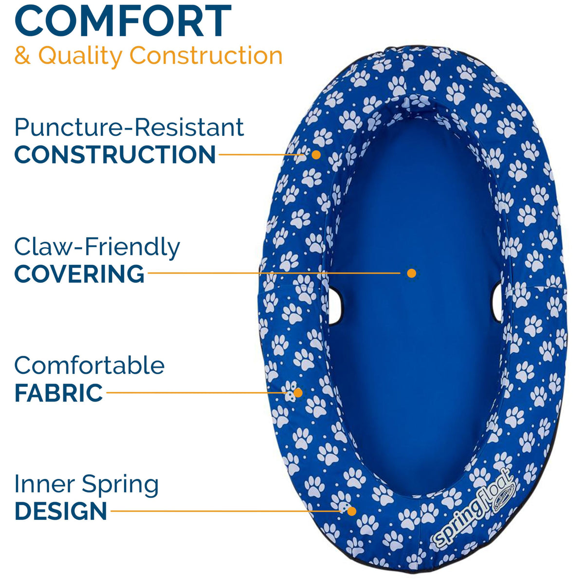 SwimWays Paddle Paws dog raft with carry bag ready for pool trips