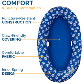 SwimWays Paddle Paws dog raft with carry bag ready for pool trips