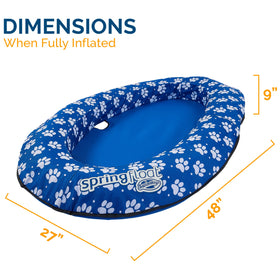SwimWays Paddle Paws dog raft dimensions 48x27 for a perfect fit on water