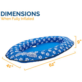 SwimWays Paddle Paws dog raft with a large dog lounging on it