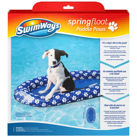 SwimWays Paddle Paws dog raft front view showing sturdy, paw-friendly surface for small dogs