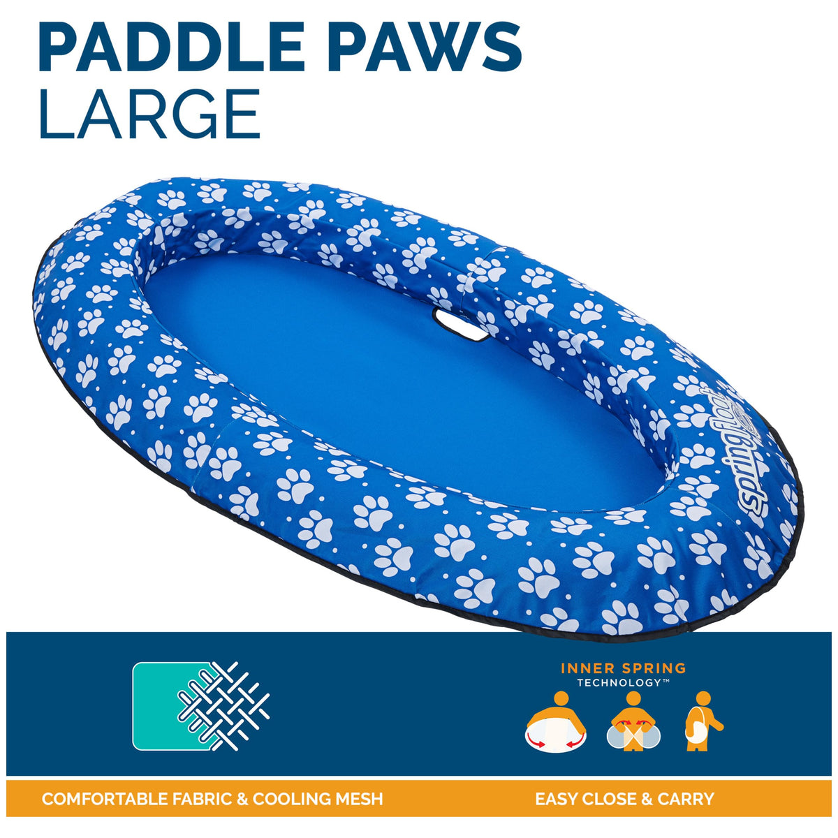 SwimWays Paddle Paws raft features puncture‑resistant fabric for durability