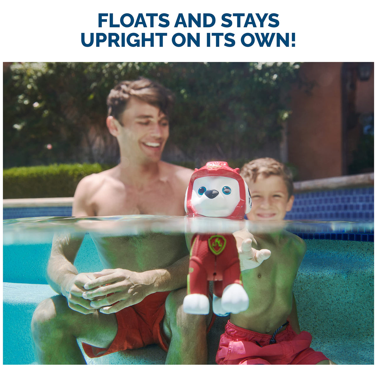 SwimWays Paw Patrol Floatin' Figures remain upright in waves for continuous pool play.