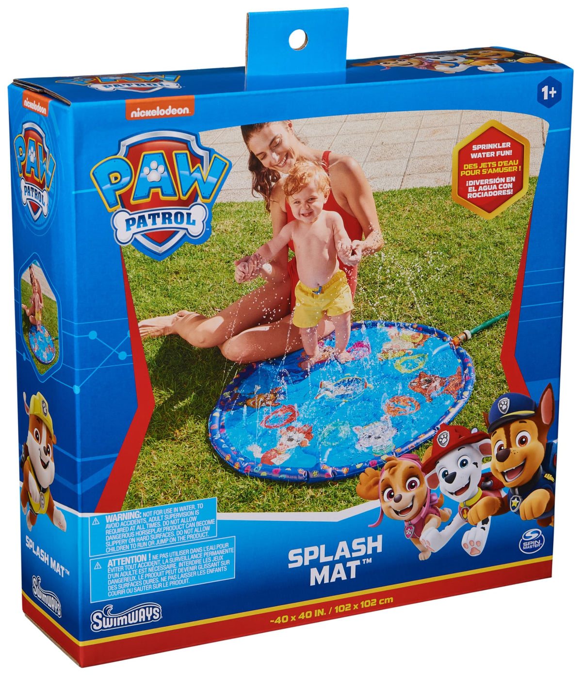 SwimWays PAW Patrol Splash Pad bright colors for sensory play on sunny days.