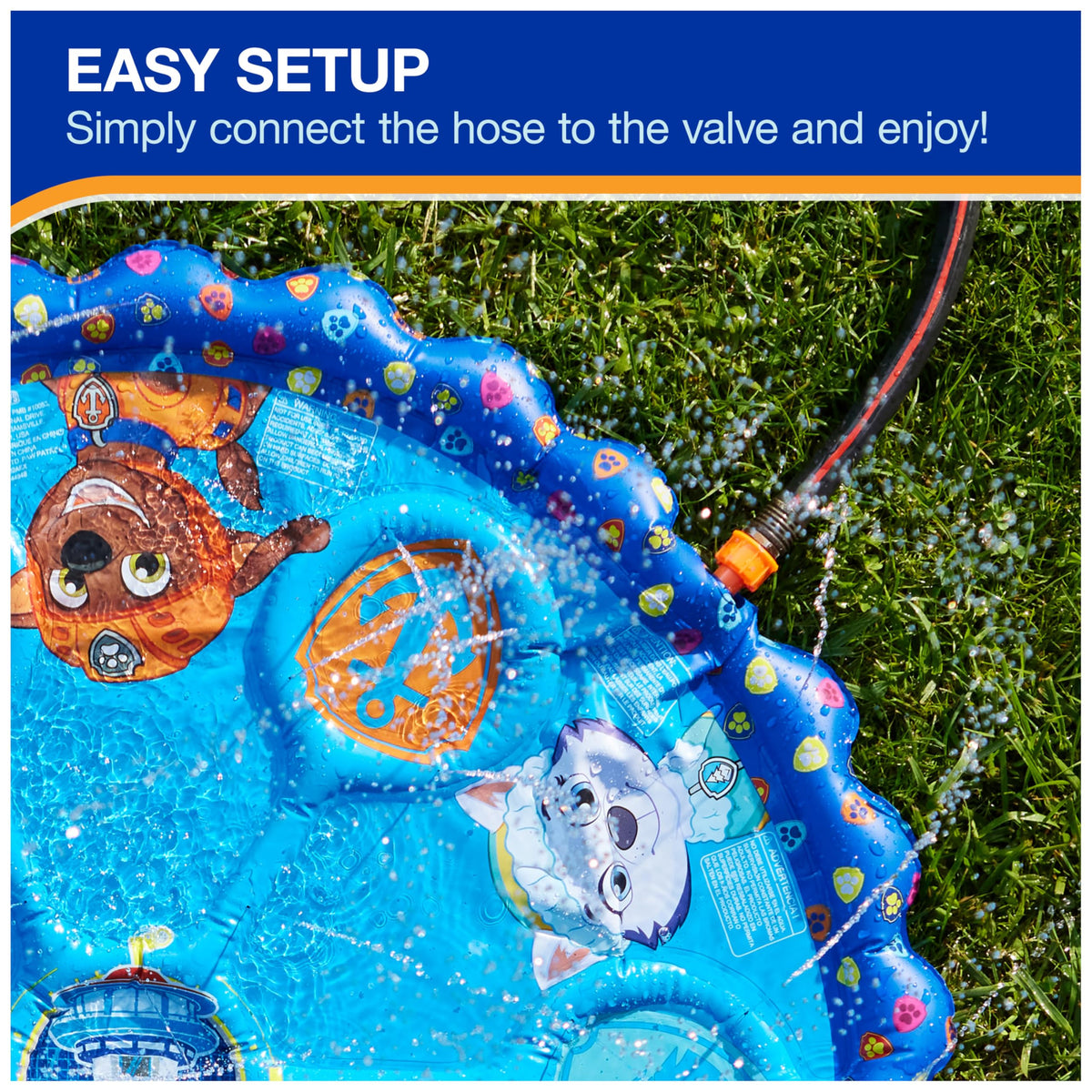 SwimWays PAW Patrol Splash Pad with vibrant pups design for imaginative outdoor play.