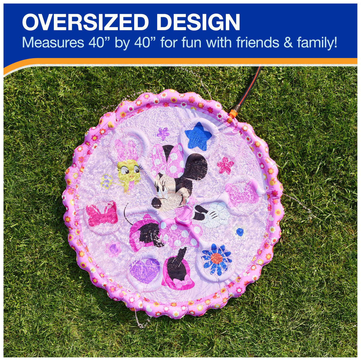 SwimWays Splash Pad features soft edges and vibrant character design.