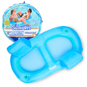 SwimWays Spring Float Premium Duo aqua two-seat pool lounge for shared relaxation.