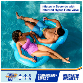 Close-up of soft cooling mesh on SwimWays Spring Float Premium Duo.