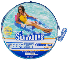 SwimWays Spring Float Premium Recliner supports most adults up to 250 pounds.
