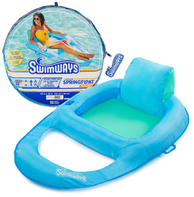 SwimWays Spring Float Premium Recliner front view for easy water lounging