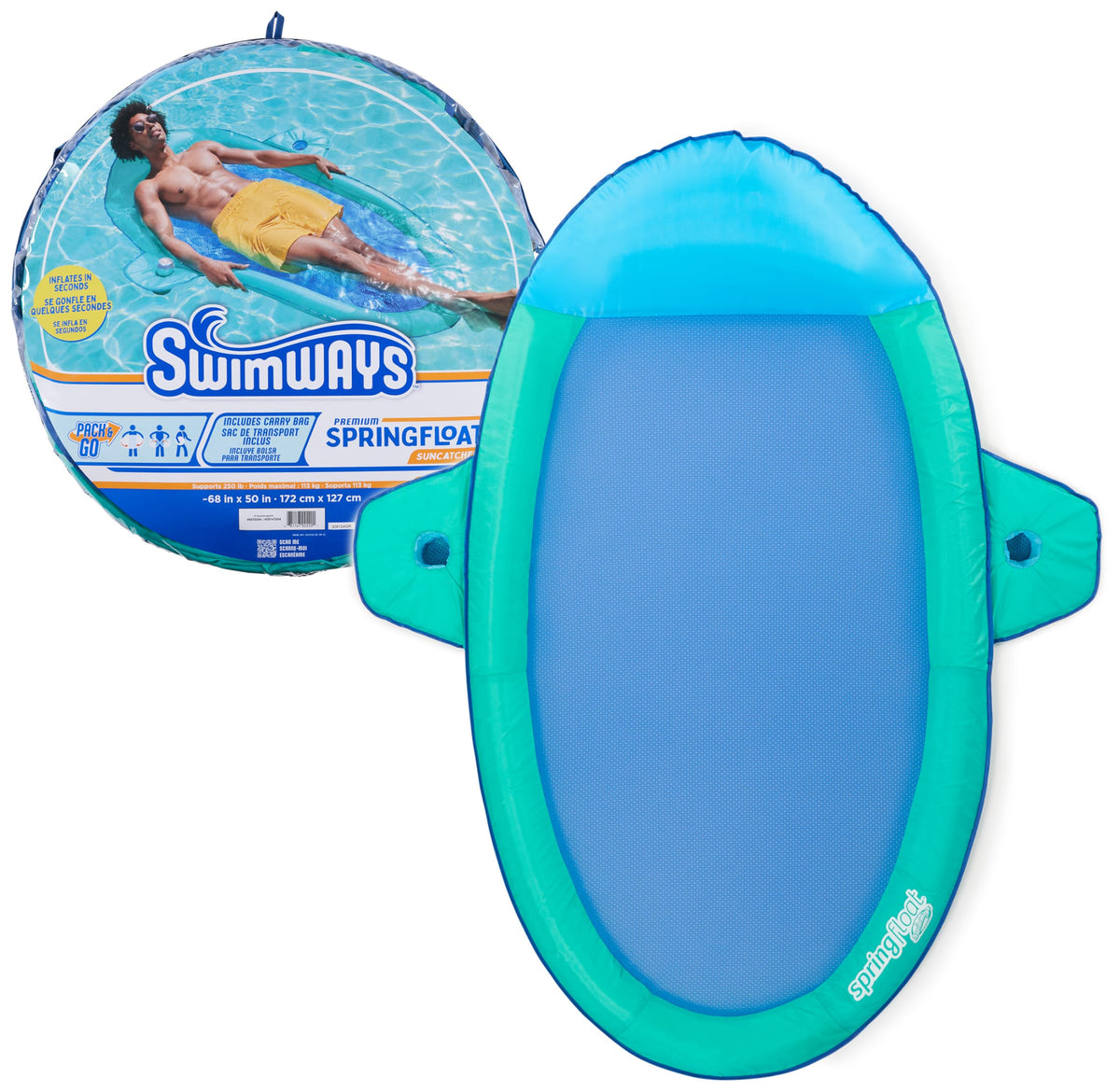 SwimWays Spring Float Suncatcher inflated lounger for cooling pool relaxation