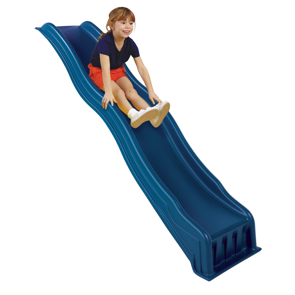 Swing-N-Slide Cool Wave blue slide showcased, smooth one-piece construction for safe backyard fun