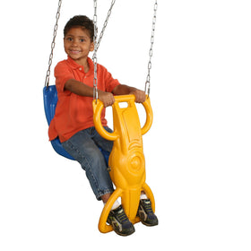 Wind Rider Glider chains demonstrate adjustable height for growing children