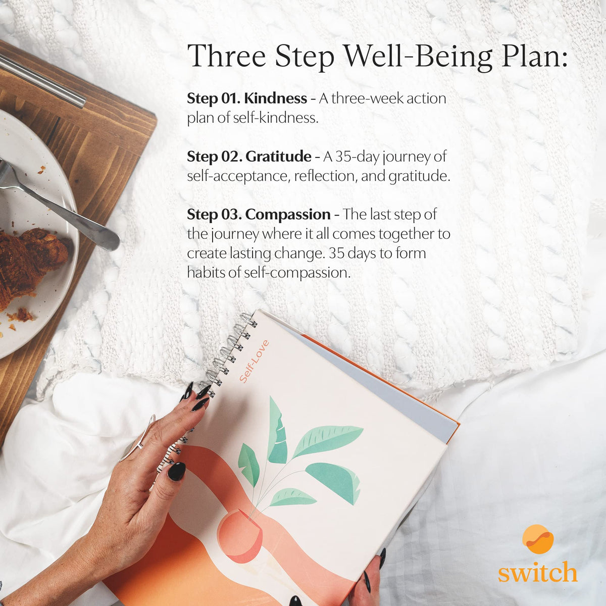 Switch Research Self-Love Journal cover design blends aesthetics with journaling
