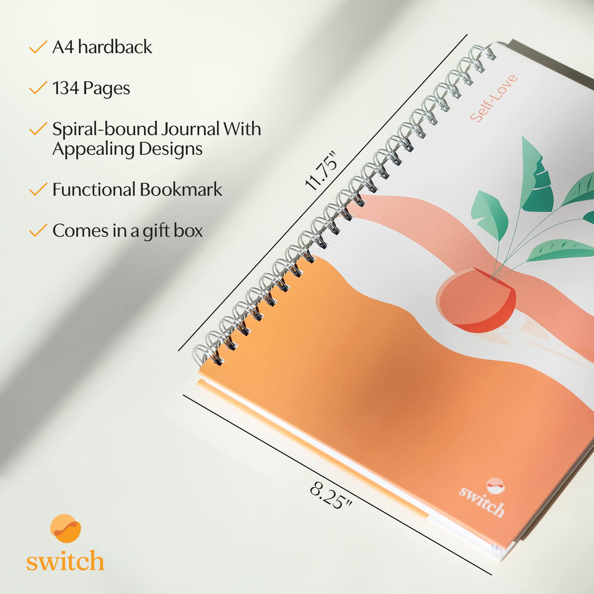 Switch Research Self-Love Journal interior pages offering daily reflection space