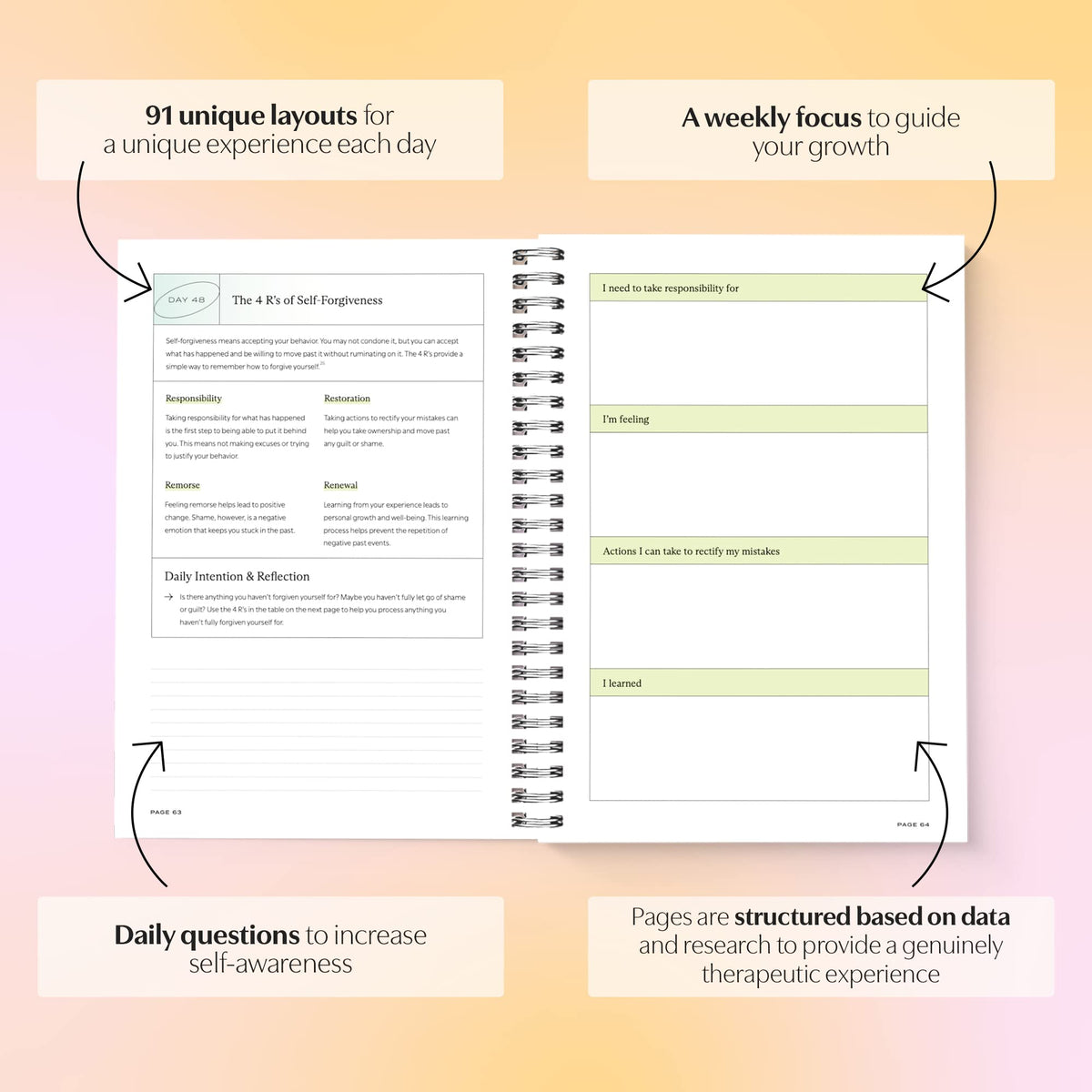 Switch Research Self-Love Journal premium paper quality enhances journaling